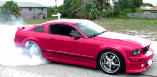 ford mustang v6 custom muscle car burnout