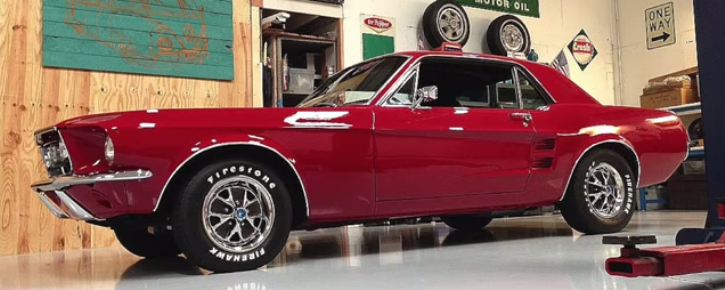 Red 1967 ford mustang coupe #7