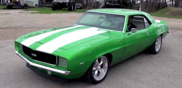 restored chevy camaro muscle car