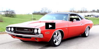 restored dodge challenger muscle car