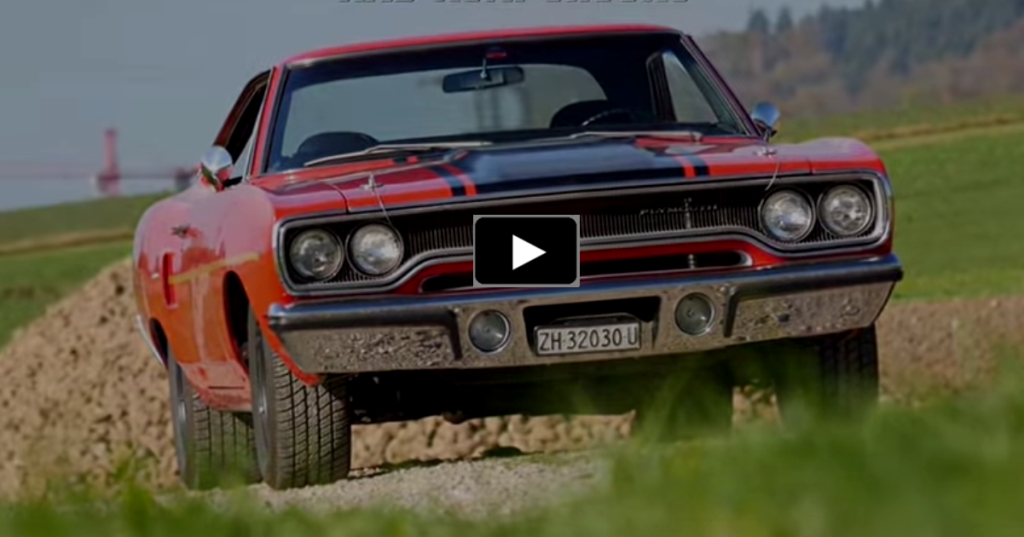 restored plymouth roadrunner muscle car