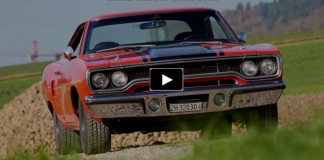 restored plymouth roadrunner muscle car