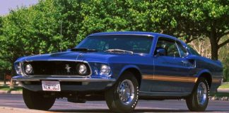 blue 1969 mustang mach 1 428 super cobra jet