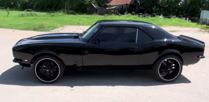 blacked out 1968 chevy camaro 350 on hot cars