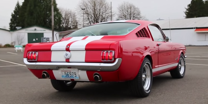 red 1966 ford mustang fastback 289 review