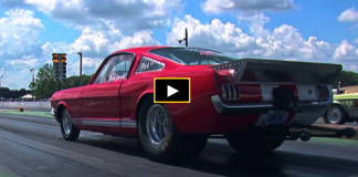 wheelstanding small block stick shift mustang