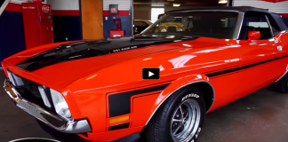 1972 ford mustang convertible in orange