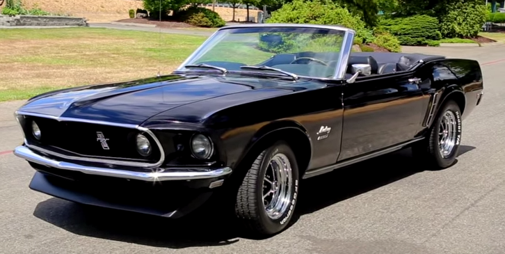 triple black 1969 ford mustang 351 convertible