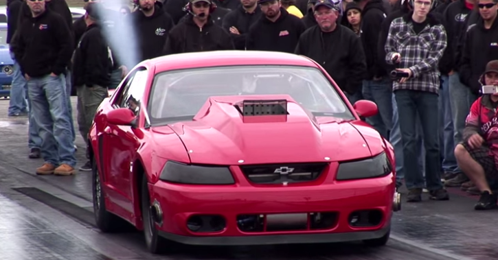 chevy powered nitrous mustang