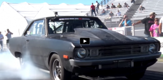 twin turbocharged dodge dart swinger at drag week