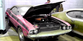barn find 1970 challenger in panther pink