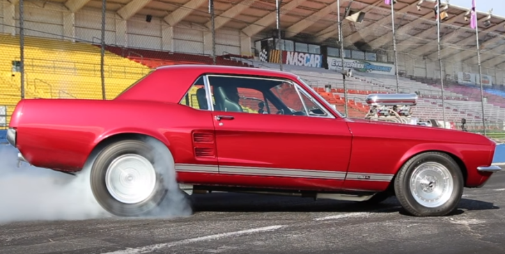 supercharged 1967 mustang 427 burnout