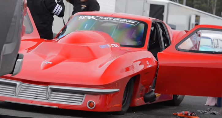 twin turbo outlaw corvette drag racing