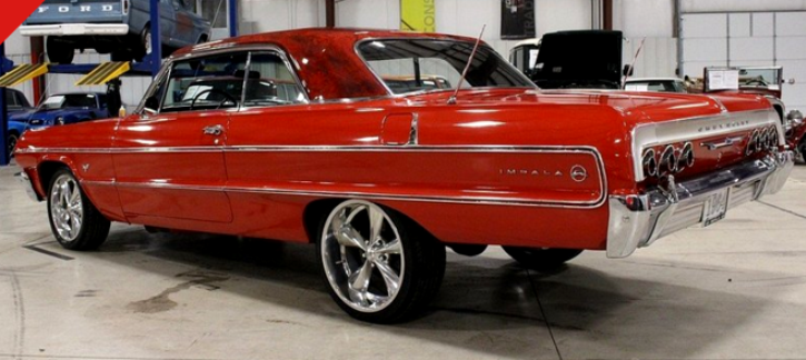 bright red 1964 chevy impala custom