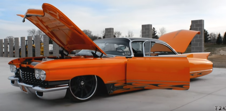 fully custom 1960 cadillac in orange pearl