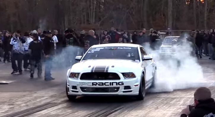 turbocharged mustang boss 302 drag racing