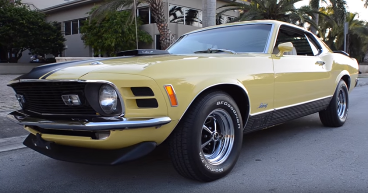 Ivy yellow 1970 mustang mach 1 marti report