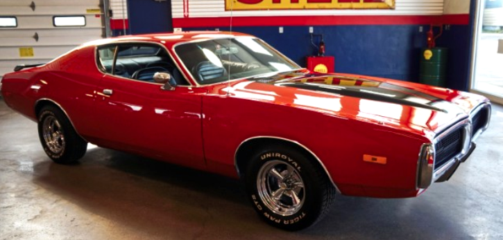 1972 dodge charger in bright red