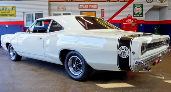 white on black dodge super bee 