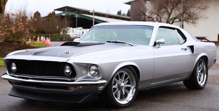 silver 1969 ford mustang mach 1 build