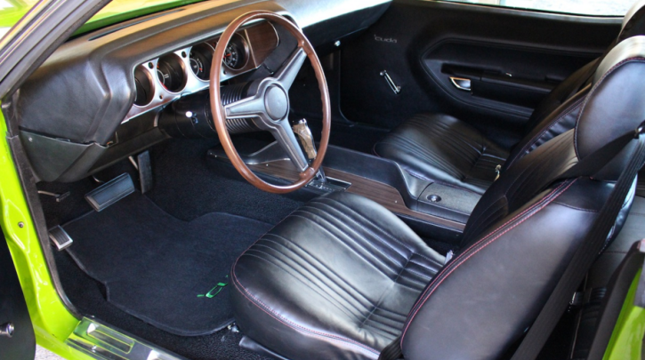 restored lime green 1971 plymouth barracuda