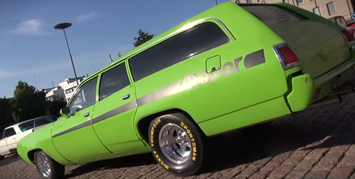 blown lime green plymouth satellite 440 station wagon