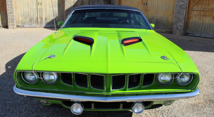 lime green 1971 plymouth cuda restoration