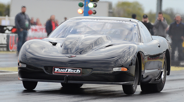 fueltech powered twin turbo corvette drag racing