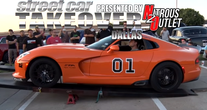 twin turbocharged dodge viper drag racing