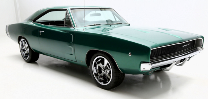 dark green 1968 dodge charger custom