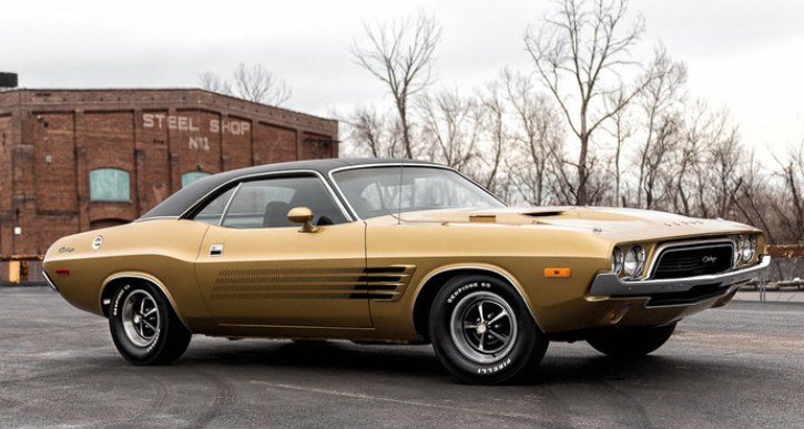 1973 dodge challenger in gold and black