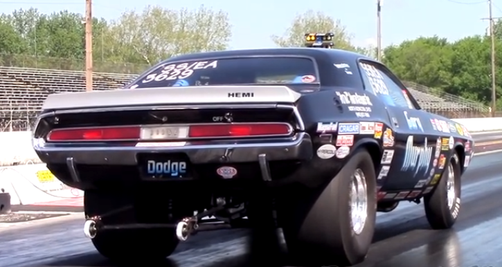 dodge hemi challenger wheelstander video