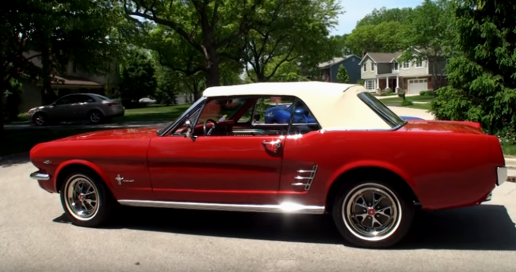 red 1966 ford mustang convertible 289 3-speed