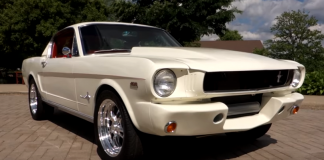 white 1965 ford mustang custom video
