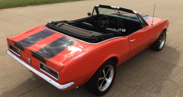 hugger orange 1967 chevy camaro drop top