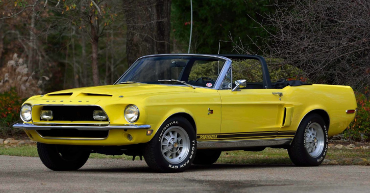 special yellow 1968 mustang shelby gt500kr convertible