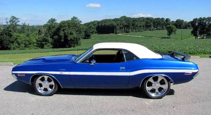 viper blue 1970 dodge challenger custom