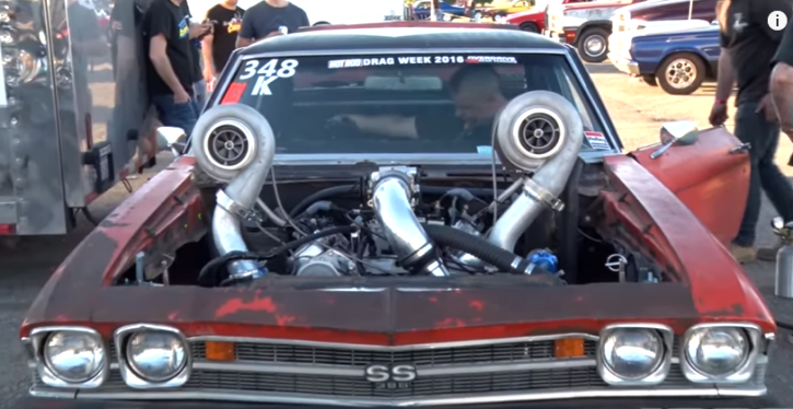 twin turbo chevy chevelle 540 drag racing