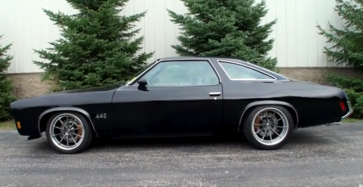 black 1973 oldsmobile cutlass 442 restomod