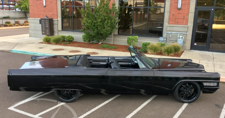 all black 1965 cadillac coupe deville chop top