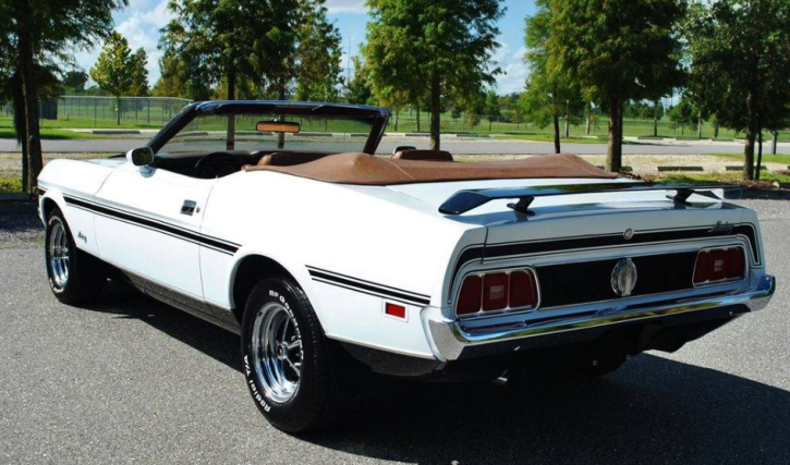 white 1973 ford mustang 351 four barrel
