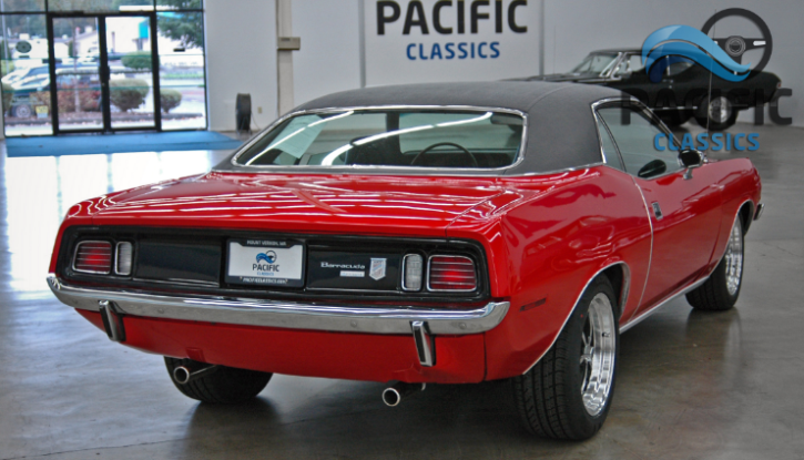 red 1971 plymouth cuda 318 automatic