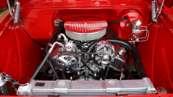 red 1955 chevy 3100 custom pick up