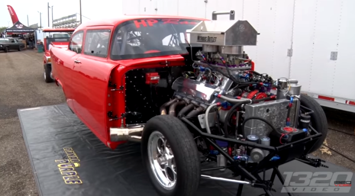 55 2.0 chevy belair no prep drag racing 