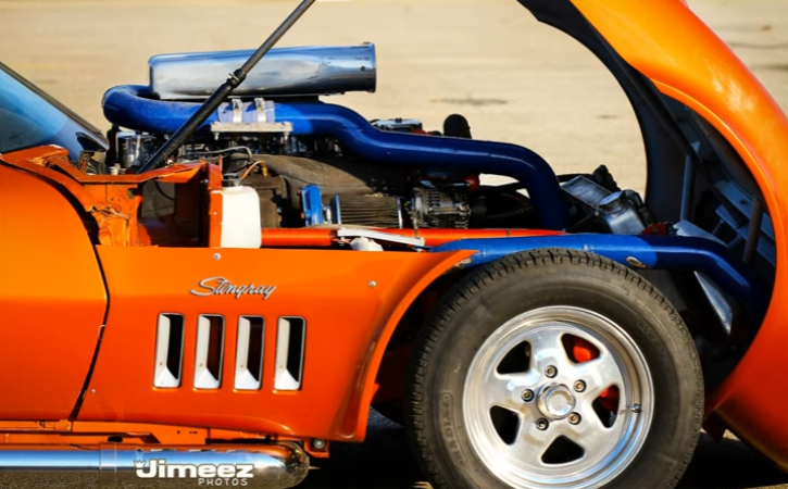 diesel powered 1968 corvette drag racing