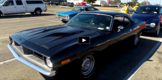 black on black 1973 plymouth cuda 440