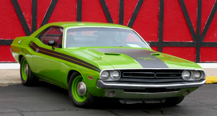 green go 1971 dodge challenger rt