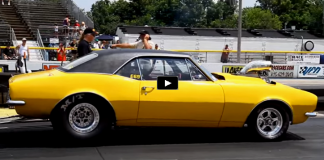 blown 1967 chevrolet camaro drag racing