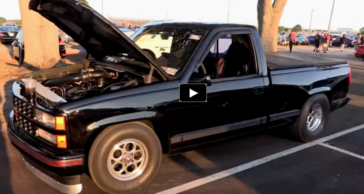 turbo short bed chevy truck drag racing