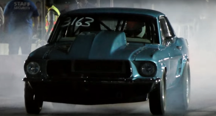 procharged 1967 mustang coupe drag racing